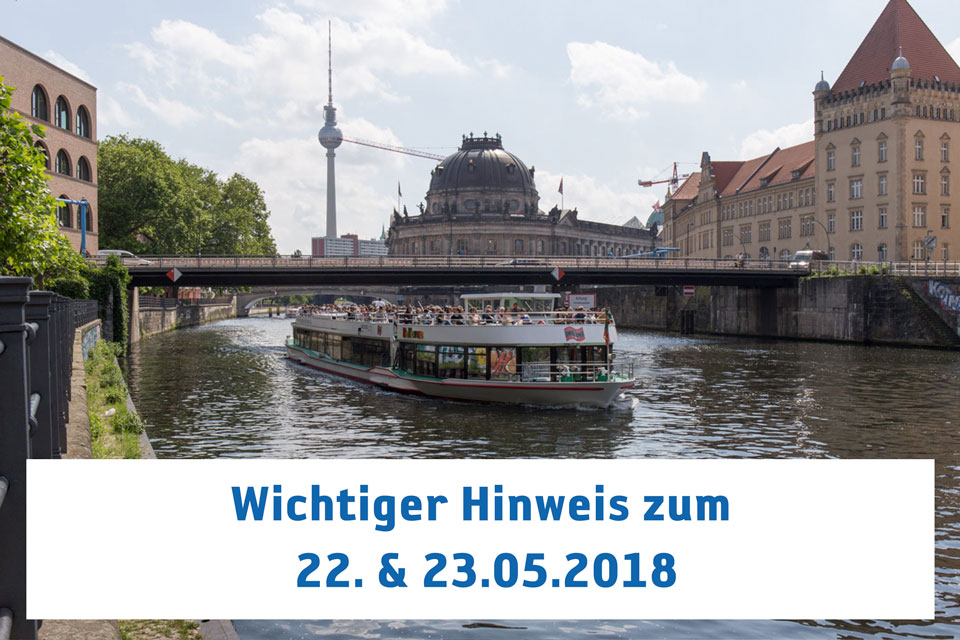 Sperrung der Spree zwischen Humboldthafen und Weidendammer Brücke
