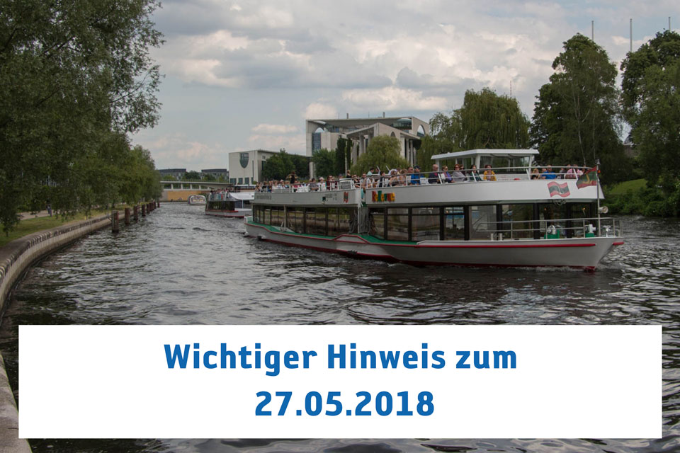 Sperrung der Spree zwischen Humboldthafen und Weidendammer Brücke