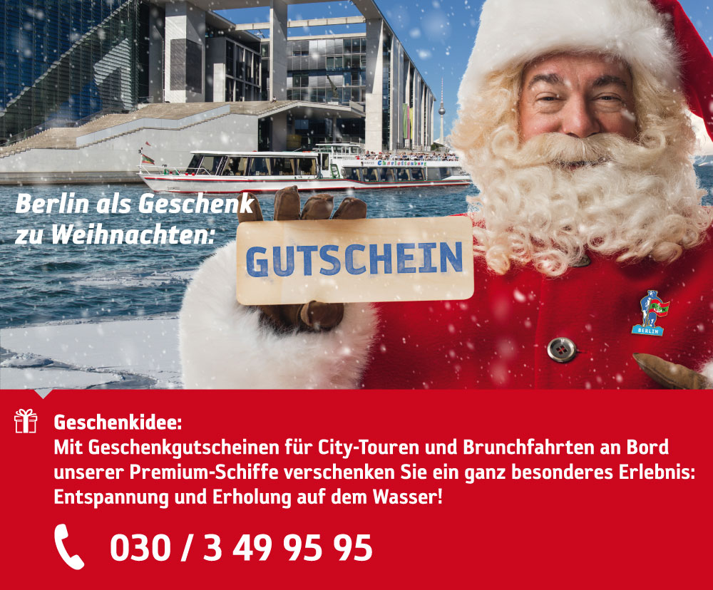 Weihnachtsgutschein für Spreetouren durch Berlin